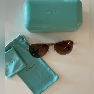 Tiffany & Co. gold aviator sunglasses